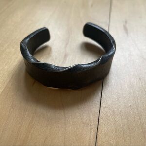 Hand forged wrought iron cuff bracelet